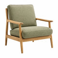 Fauteuil 68 x 78 x 84 cm en tissu vert et bois style scandinave