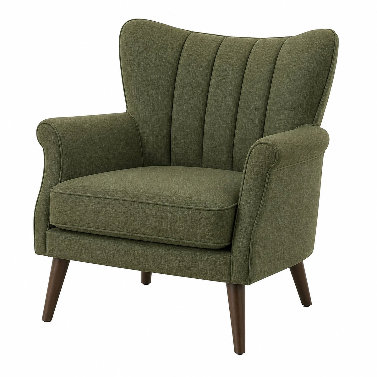 Fauteuil 78 x 85 x 105 cm en textile vert style rétro à dossier capitonné