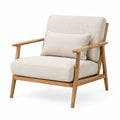 Fauteuil 75 x 82 x 82 cm en tissu beige et bois naturel - style scandinave