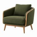 Fauteuil 78 x 82 x 86 cm en tissu vert et bois style scandinave