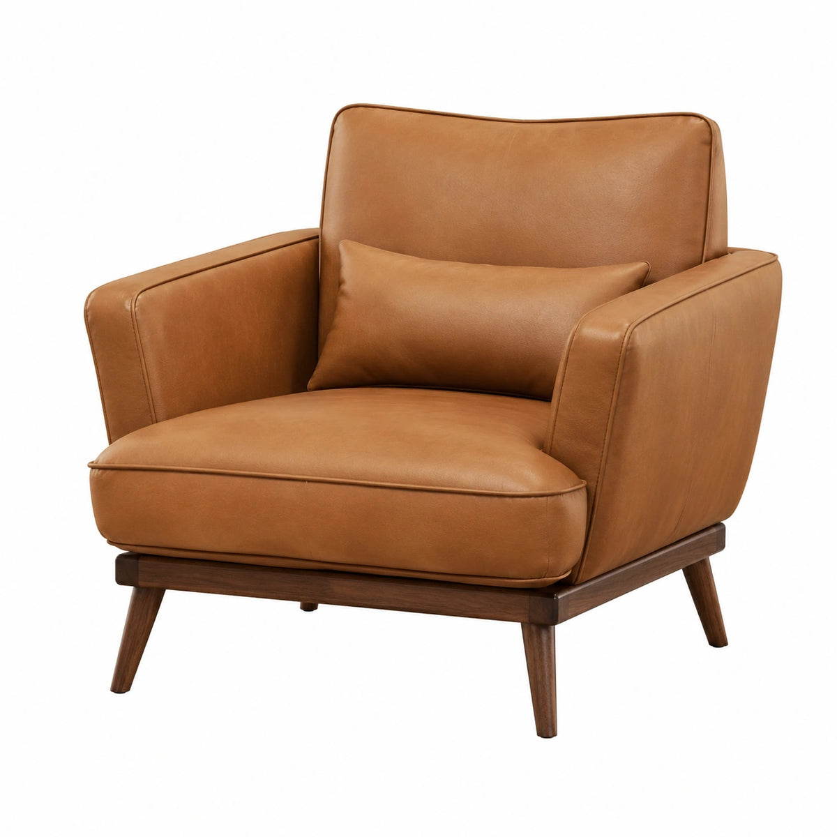 Fauteuil 82 x 90 x 88 cm en revêtement synthétique camel style moderne