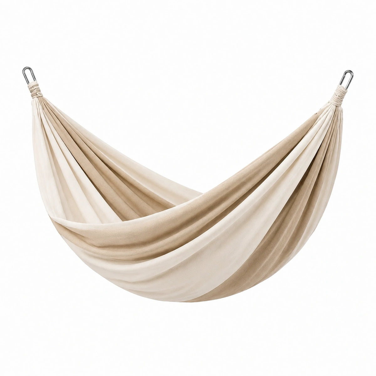 Hamac 300 x 150 cm en coton beige et blanc - Suspendu pour jardin