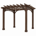 Pergola de jardin 300 x 300 x 240 cm en bois marron structure ajourée traditionnelle