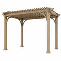 Pergola de jardin 300 x 300 x 240 cm en bois marron clair à lames ajourées