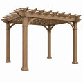 Pergola 360 x 360 x 250 cm en bois marron structure ajourée de jardin