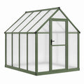 Serre de jardin 190 x 190 x 195 cm en aluminium vert avec panneaux en polycarbonate