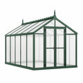 Serre de jardin 244 x 244 x 250 cm en aluminium vert avec panneaux en polycarbonate style victorien